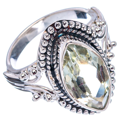Premium Green Amethyst Ring Size 6.75 (.925 Sterling Silver)