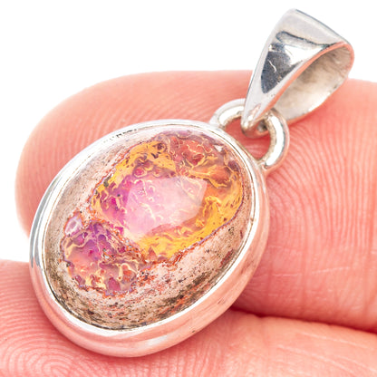 Rare Mexican Fire Opal Pendant 1" (925 Sterling Silver) P40632