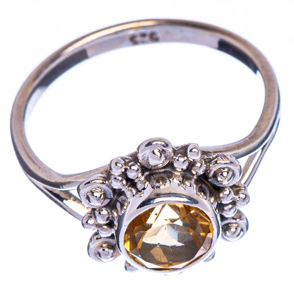 Faceted Citrine Dainty Ring Size 4.5 (925 Sterling Silver) R147276