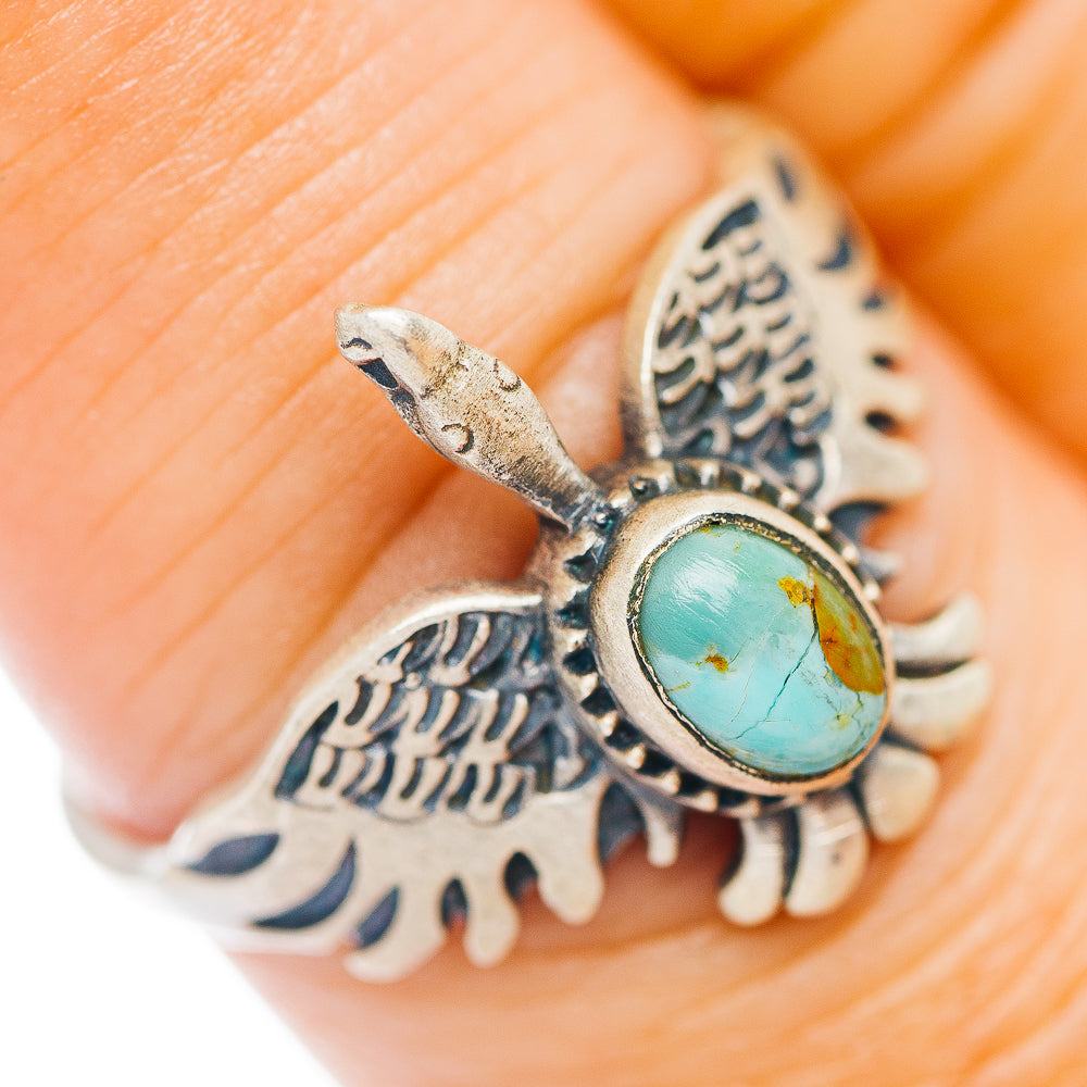 Mojave Turquoise Bird Ring Size 8 (.925 Sterling Silver)