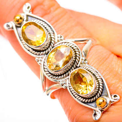 Large Faceted Citrine Ring Size 9.75 (925 Sterling Silver) RING139838