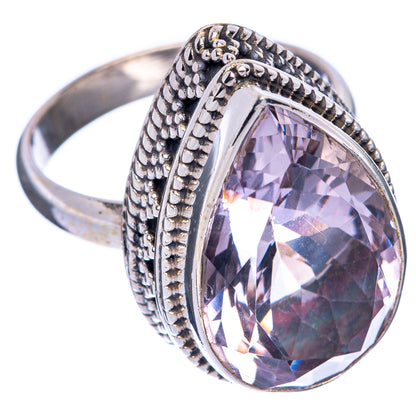 Faceted Pink Amethyst Ring Size 7.75 (925 Sterling Silver) R144778