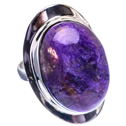 Large Charoite Ring Size 8.5 (925 Sterling Silver) R142208