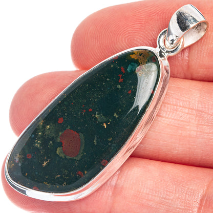 Bloodstone Pendant 1 7/8" (925 Sterling Silver) P39813