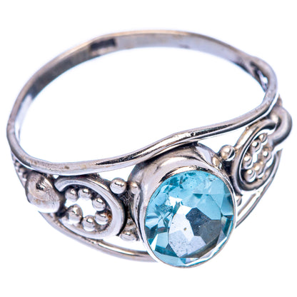 Blue Topaz Dainty Ring Size 8.5 (925 Sterling Silver) R145675