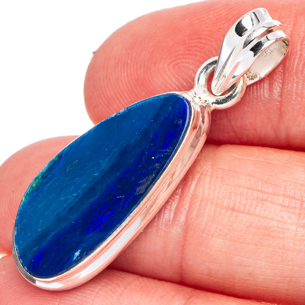 Double Opal Pendant 1 1/2" (925 Sterling Silver) P40366