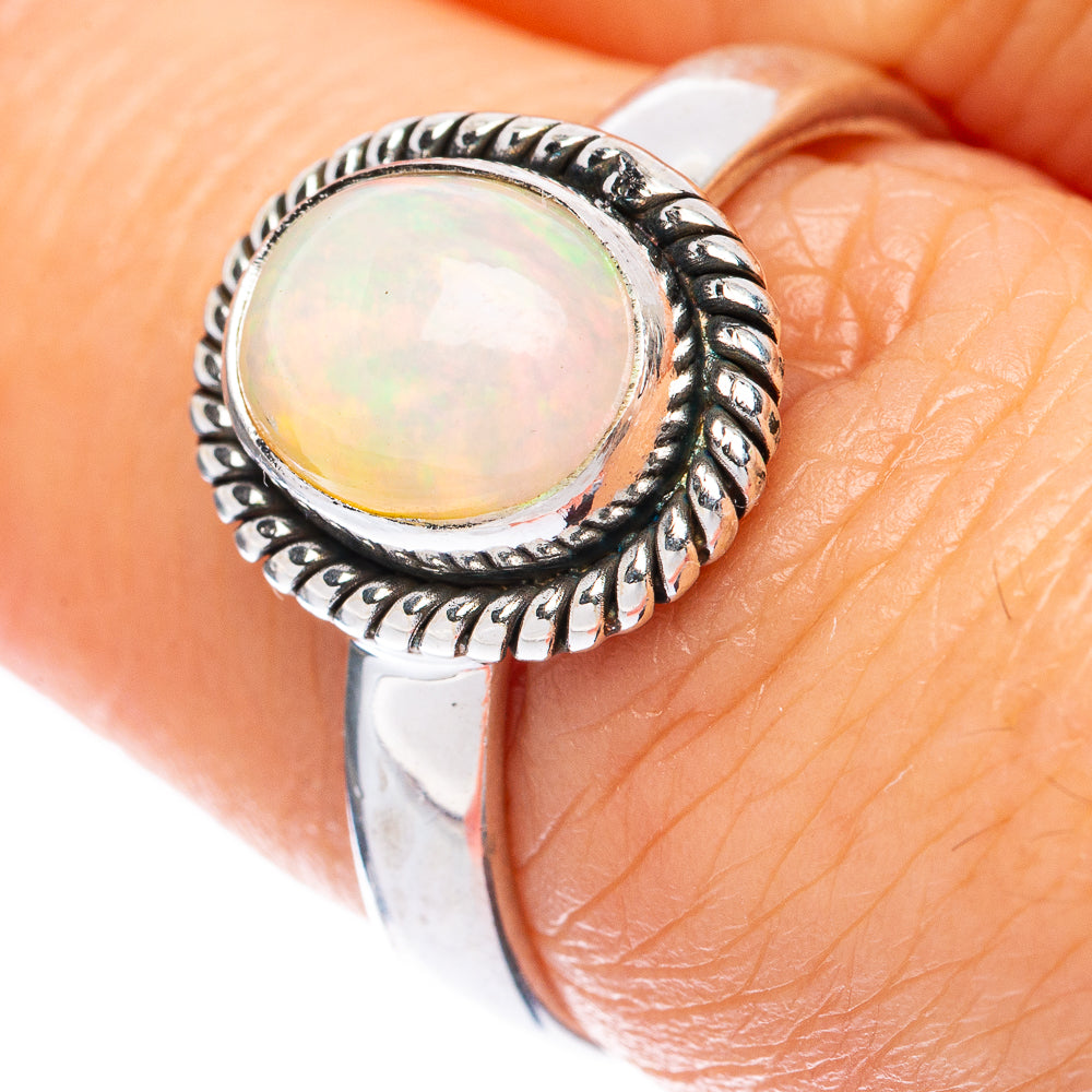 Rare Ethiopian Opal Ring Size 7.5 (925 Sterling Silver) R2054