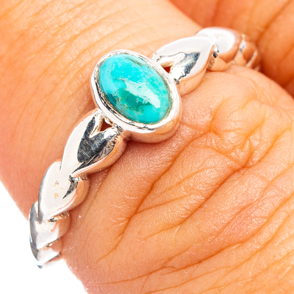 Dainty Mohave Turquoise Ring Size 6.5 (.925 Sterling Silver)
