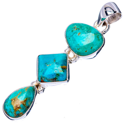 Kingman Turquoise Pendant 1 3/4" (925 Sterling Silver) P42755