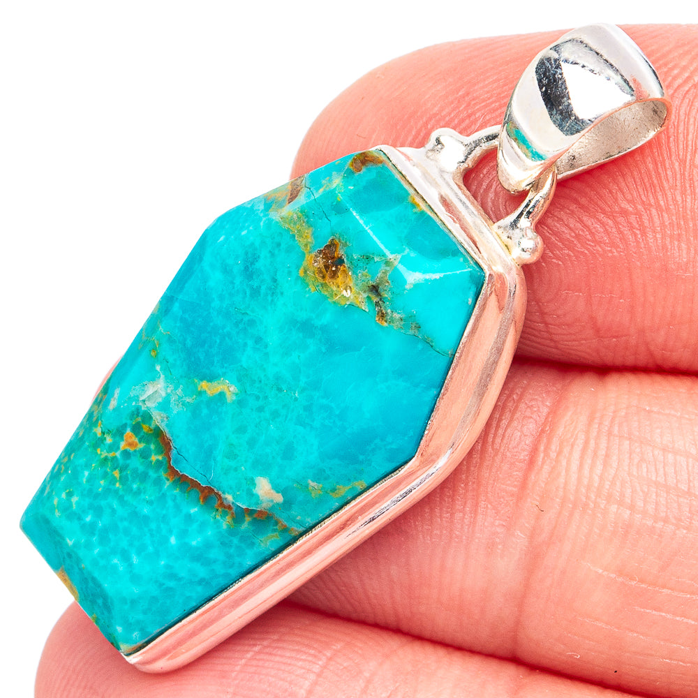 Mohave Turquoise Pendant 1 3/8" (925 Sterling Silver) P45138