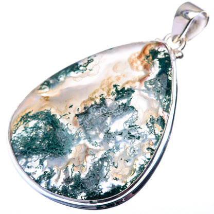 Green Moss Agate Pendant 2" (925 Sterling Silver) PD38550