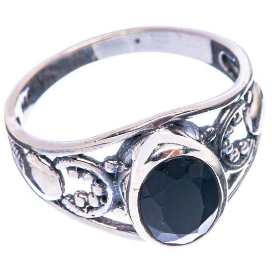 Black Onyx Dainty Ring Size 6.5 (925 Sterling Silver) R5859