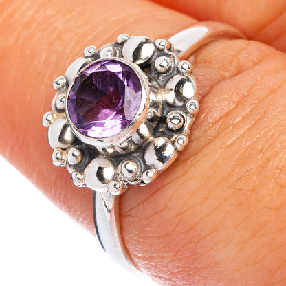 Faceted Amethyst Dainty Ring Size 7.25 (925 Sterling Silver) R145513