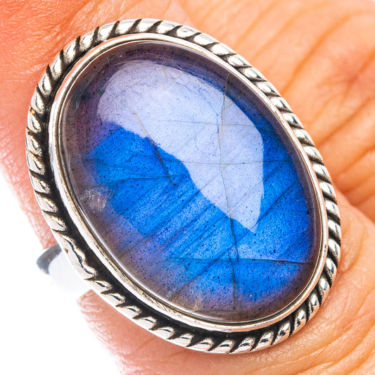 Labradorite Ring Size 6 (925 Sterling Silver) R7482