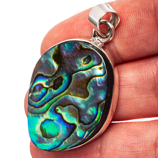 Premium Abalone Shell Pendant 1 3/4" (.925 Sterling Silver)