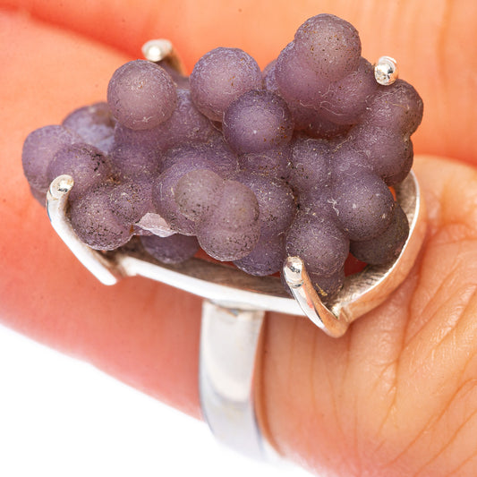 Rare Grape Chalcedony Agate Ring Size 4.75 (925 Sterling Silver) R1627