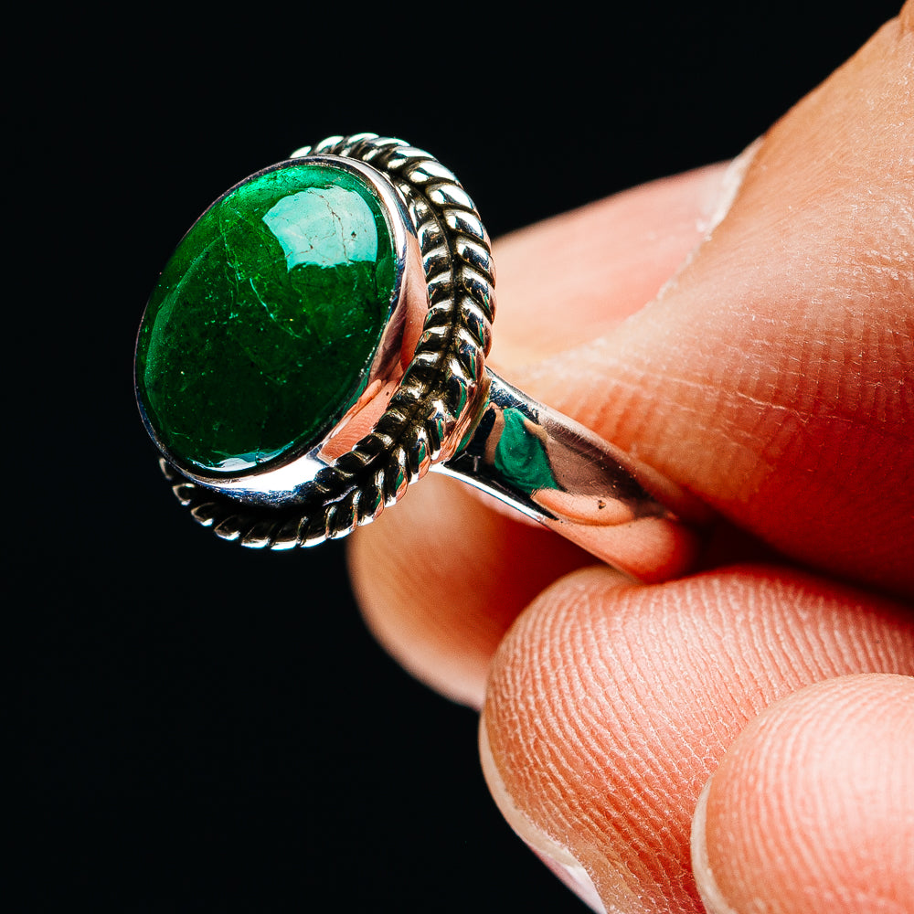 Premium Zambian Emerald Ring Size 6 (.925 Sterling Silver)