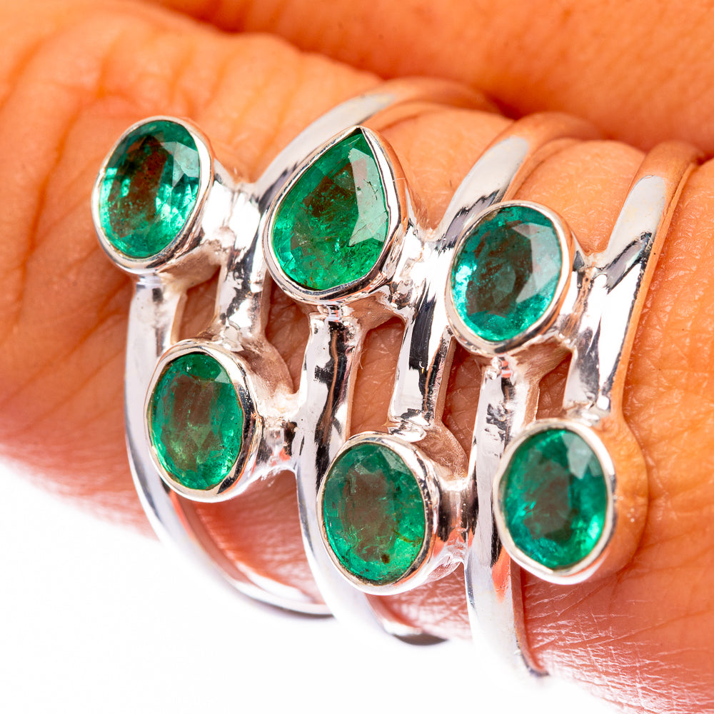 Zambian Emerald 925 Sterling Silver Ring Size 9 (925 Sterling Silver) RING140347