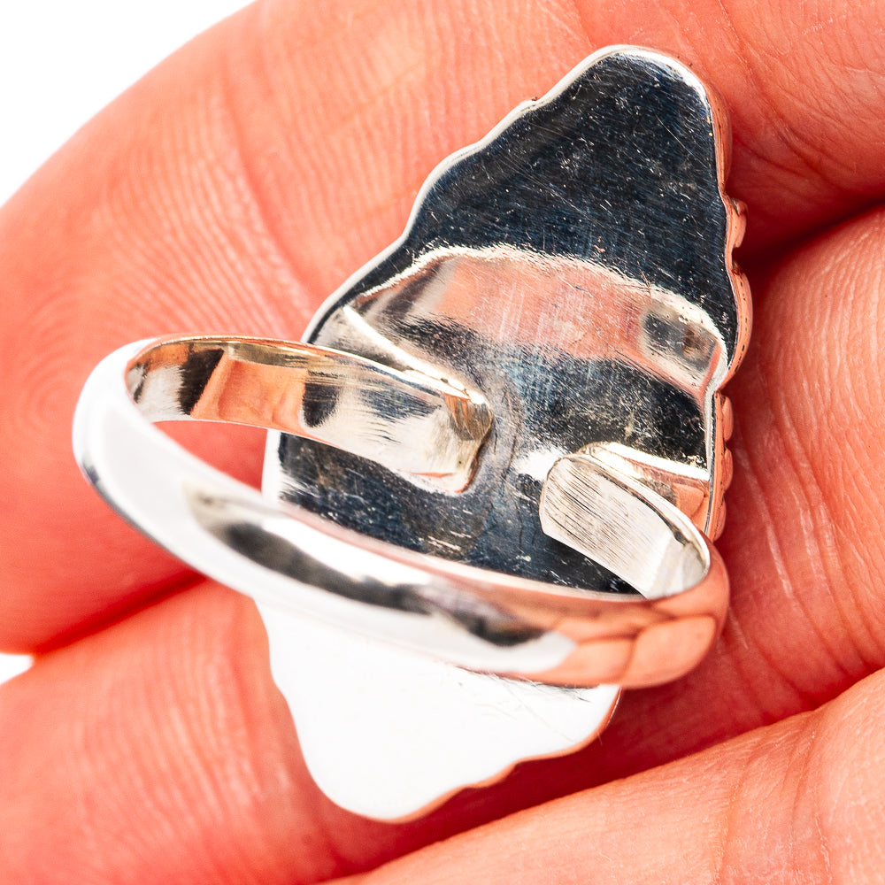 Southwestern Style Mosaic Opal Ring Size 9 Adjustable (.925 Sterling Silver)