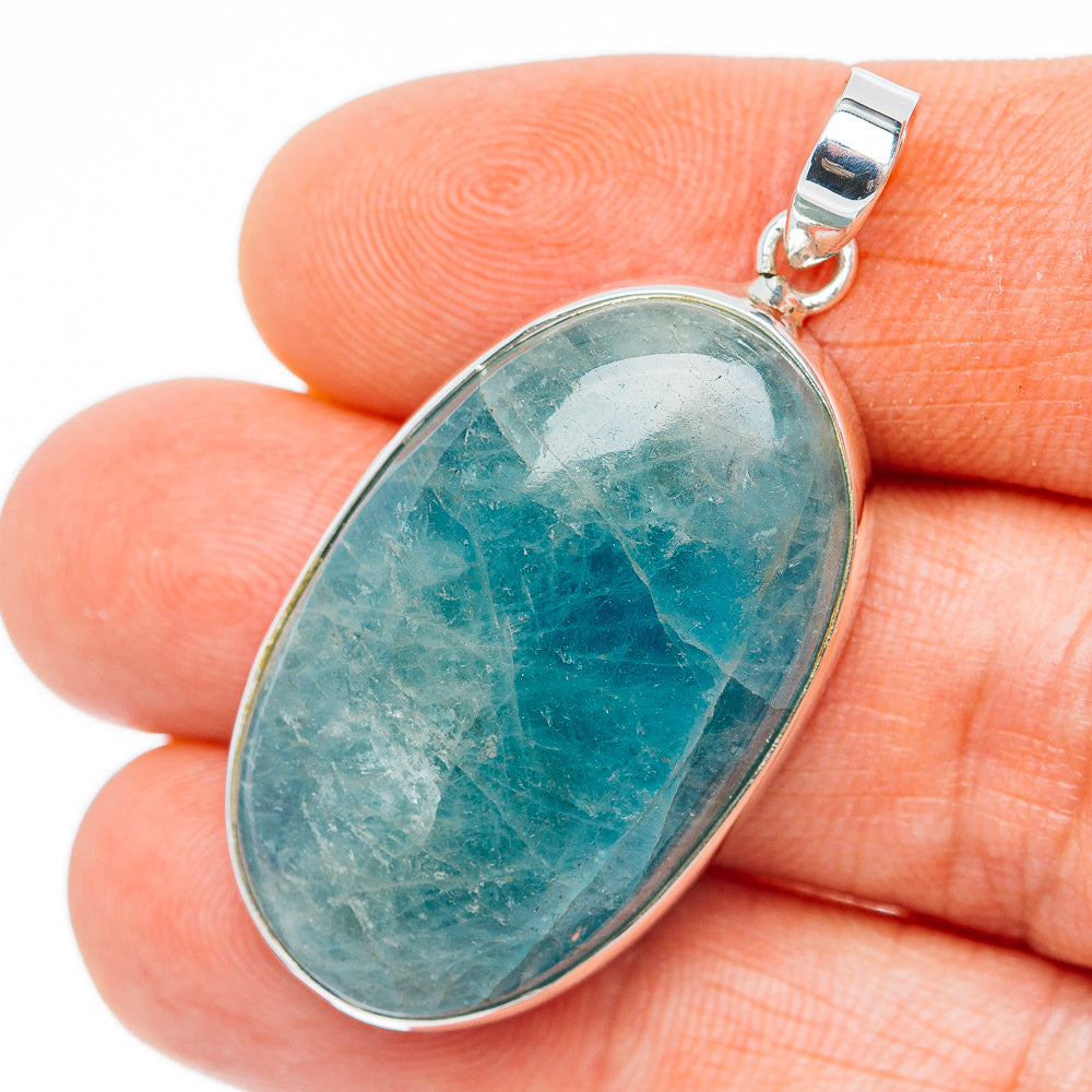 Premium Aquamarine Pendant 1 3/4" (.925 Sterling Silver)