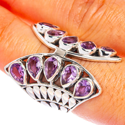 Large Faceted Amethyst Ring Size 7 (925 Sterling Silver) R144486
