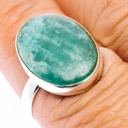 Fire Amazonite Ring Size 7.5 (.925 Sterling Silver)