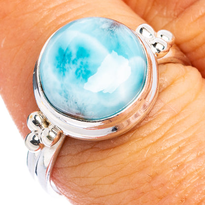 Rare Larimar Ring Size 8.25 (.925 Sterling Silver)