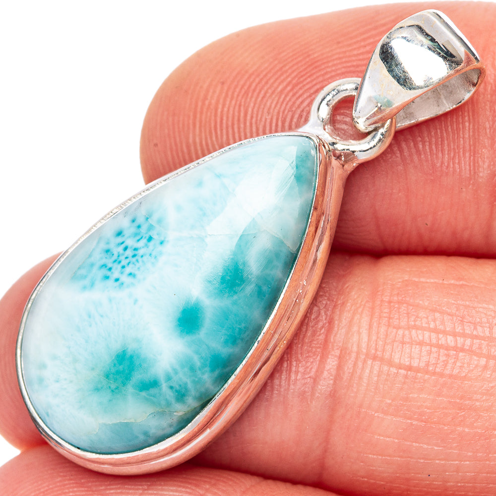 Larimar Pendant 1 3/8" (925 Sterling Silver) P41705