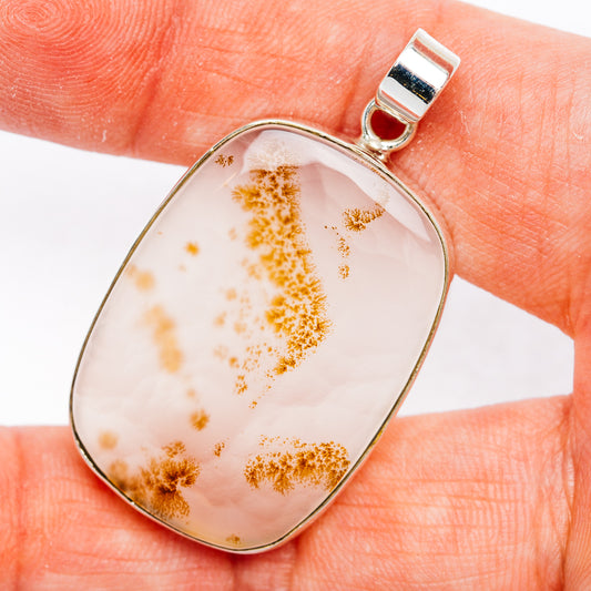 Premium Scenic Agate Pendant 1 7/8" (.925 Sterling Silver)