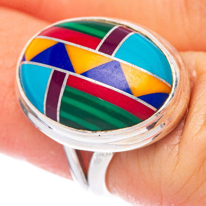 Turquiose Inlay Ring Size 5 (925 Sterling Silver) R1657