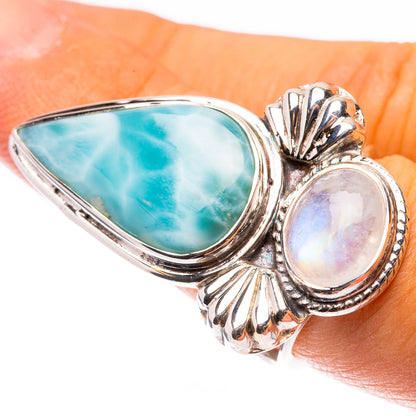 Signature Larimar, Rainbow Moonstone Ring Size 7.25 (925 Sterling Silver) R141729