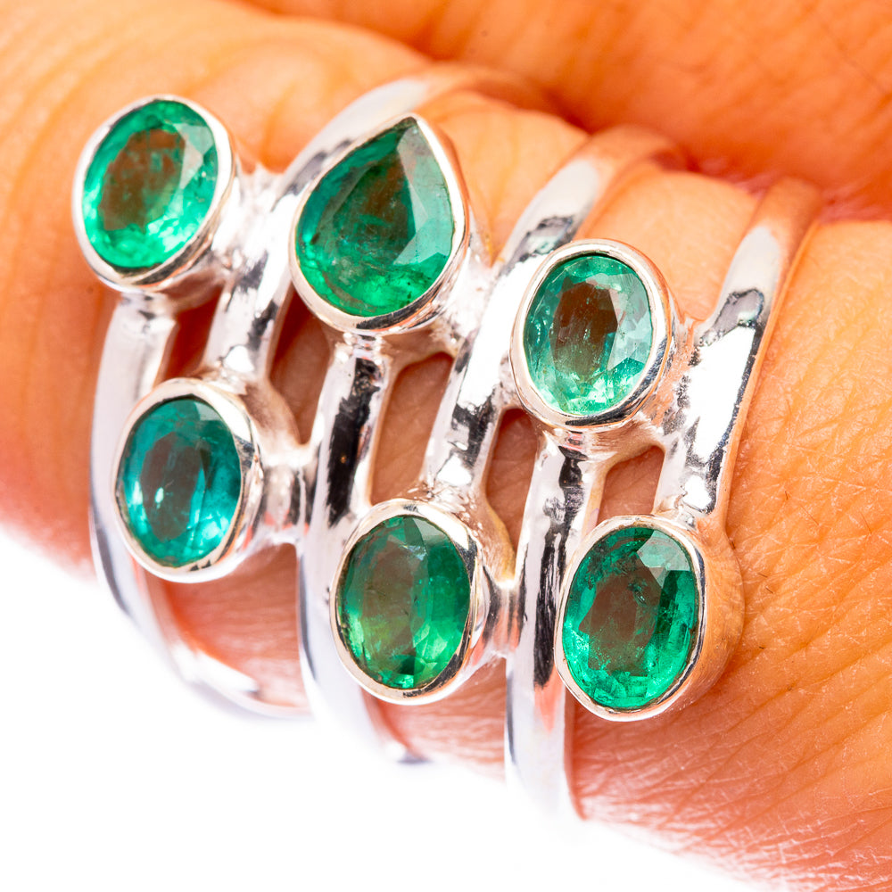 Zambian Emerald Ring Size 8.75 (925 Sterling Silver) R141543