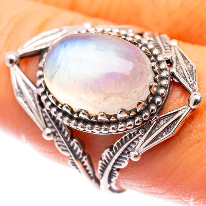 Rainbow Moonstone Ring Size 9.25 (925 Sterling Silver) R140921