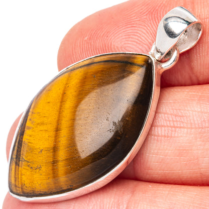 Tiger Eye Pendant 1 5/8" (925 Sterling Silver) P42850