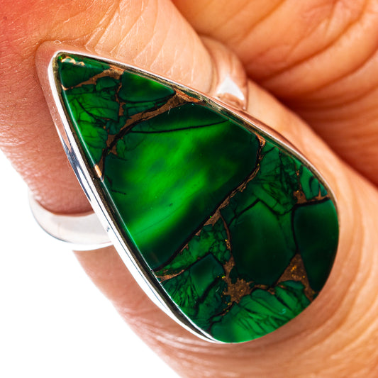 Premium Irish Dahlia Turquoise Ring Size 5 Adjustable (.925 Sterling Silver)