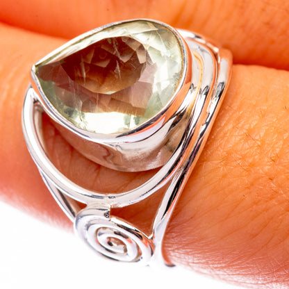 Faceted Green Amethyst 925 Sterling Silver Ring Size 7 (925 Sterling Silver) RING140349