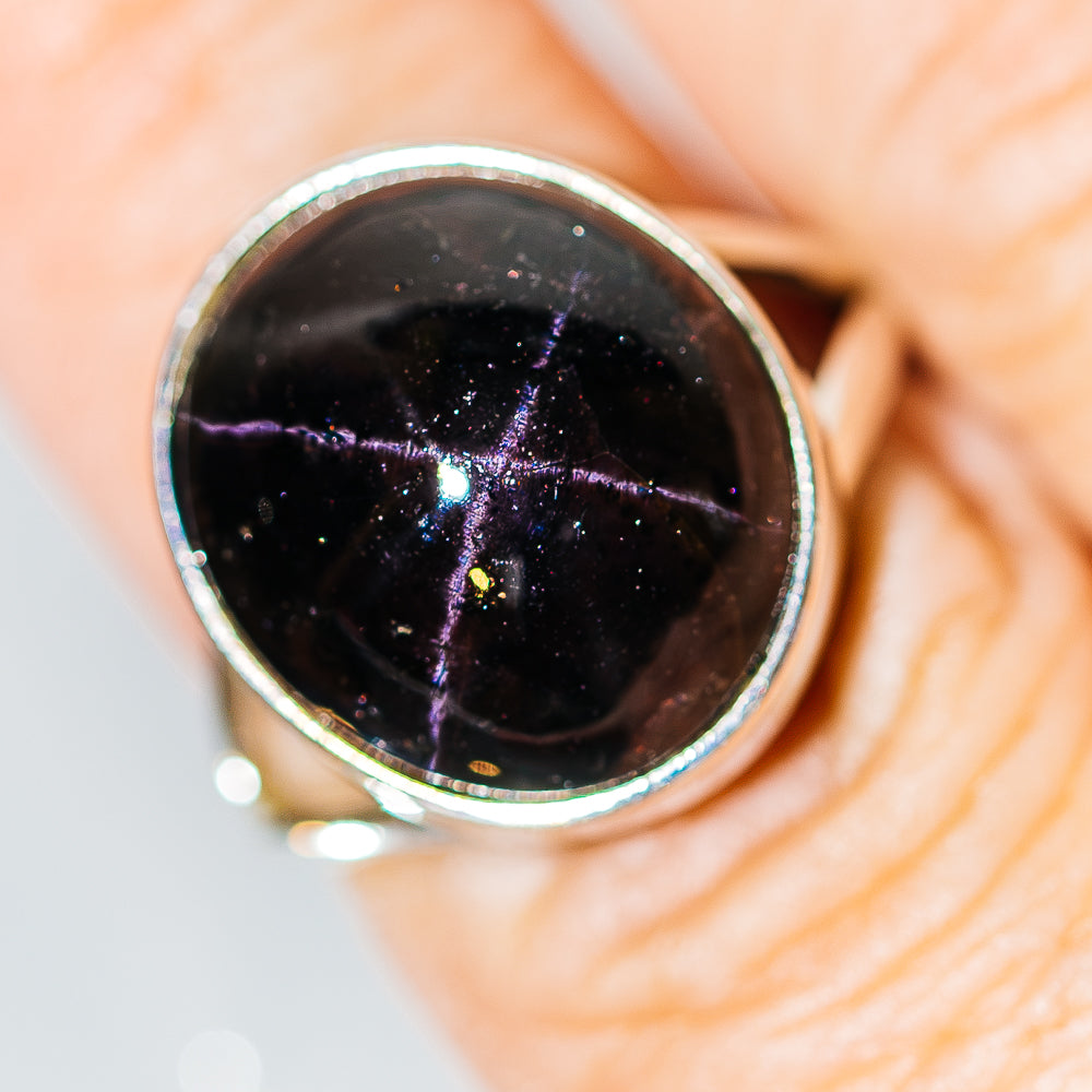 Premium Star Garnet Ring Size 7.5 (.925 Sterling Silver)