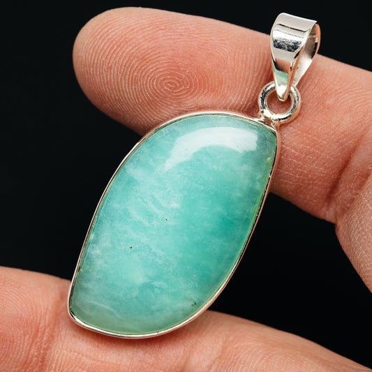 Gemmy Chrysoprase Pendant 1 7/8" (.925 Sterling Silver)