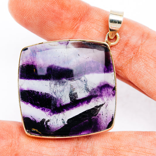 Premium Fluorite Pendant 2" (.925 Sterling Silver)