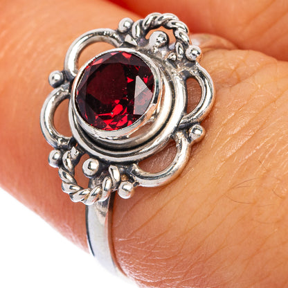 Garnet Dainty Ring Size 6.75 (925 Sterling Silver) R145354