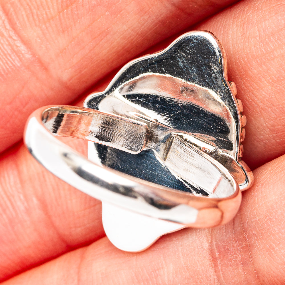 Southwestern Style Mosaic Opal Ring Size 8 Adjustable (.925 Sterling Silver)