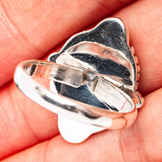 Southwestern Style Mosaic Opal Ring Size 8 Adjustable (.925 Sterling Silver)