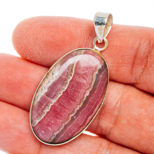 Premium Rhodochrosite Pendant 1 3/4" (.925 Sterling Silver)