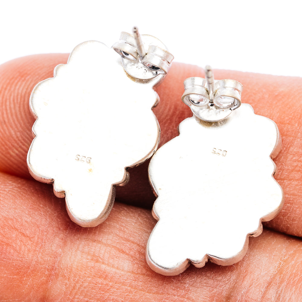 Exclusive Southwestern Style Cotton Candy Turquoise Half Cluster Earring 7/8" (.925 Sterling Silver)
