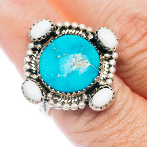 Exclusive Sierra Bella Turquoise, White Buffalo Turquoise Ring Size 7 Adjustable (.925 Sterling Silver)