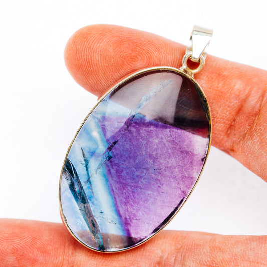 Premium Fluorite Pendant 2 1/8" (.925 Sterling Silver)