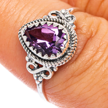 Faceted Amethyst Dainty Ring Size 8 (925 Sterling Silver) R145515