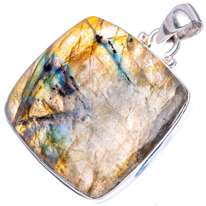 Labradorite 925 Sterling Silver Pendant 1 1/2" (925 Sterling Silver) P42688