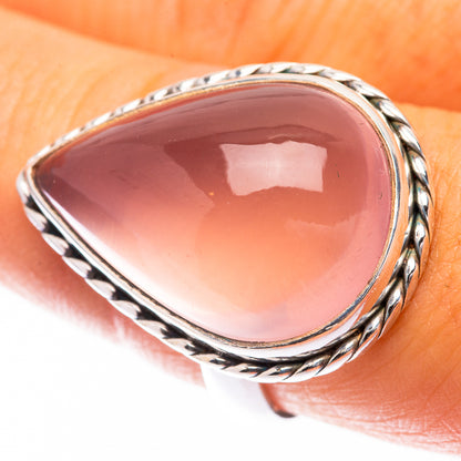 Large Rose Quartz Ring Size 8 (925 Sterling Silver) R141425