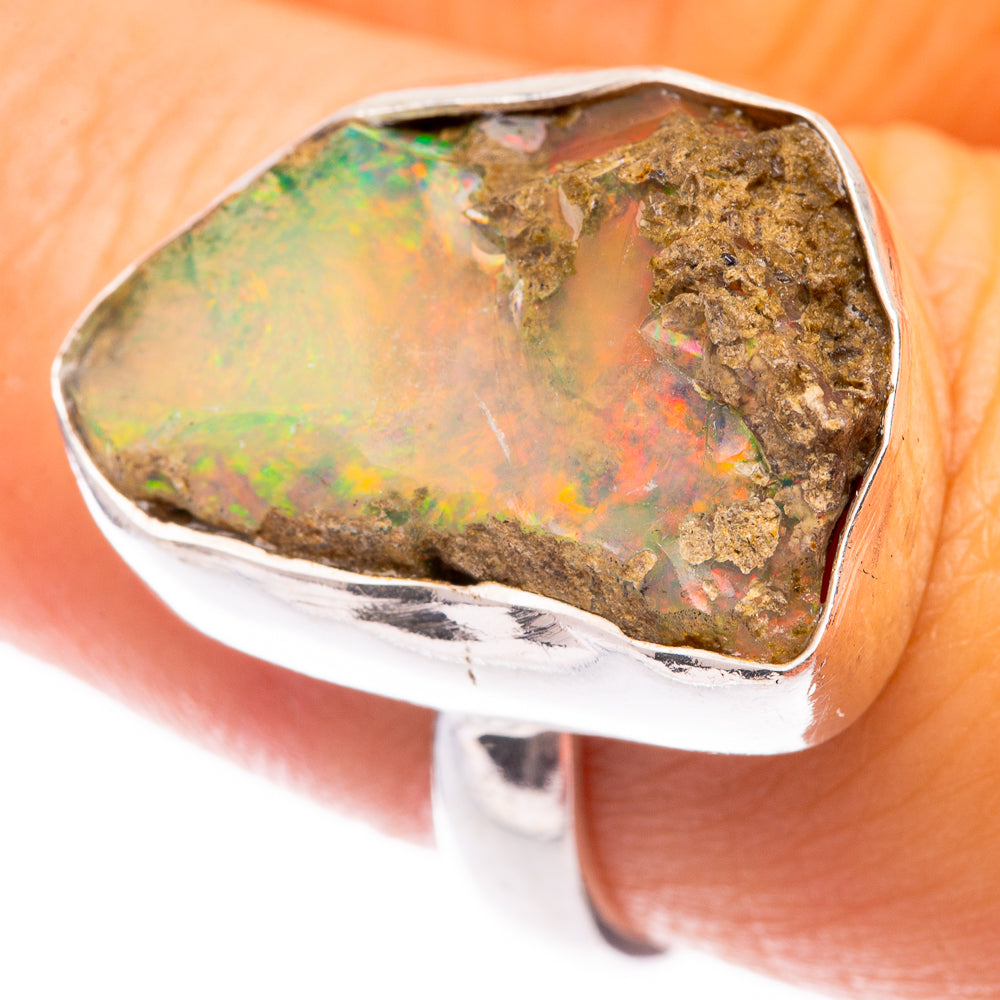 Rough Ethiopian Opal Ring Size 7 (925 Sterling Silver) R140927